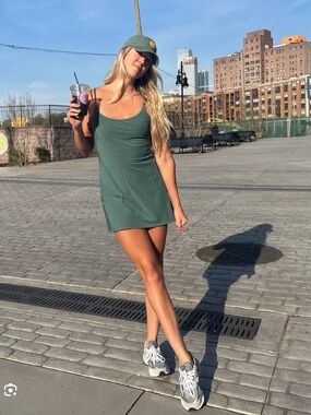Abercrombie & Fitch Green Scoop Neck Mini Dress